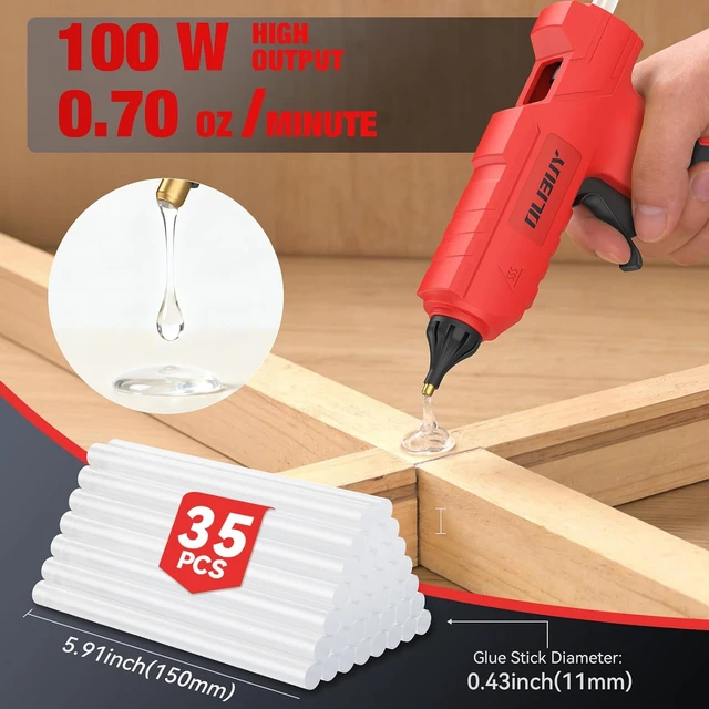 Alt view image 3 of 7 - Cordless Hot Glue Gun for Milwaukee M18 Battery - 100W Hot Glue Gun and 35PCS Glue Sticks Set, Handheld Electric Glue Gun Full Size for Arts Crafts DIY Home Repair School Projects (Tool Only)
