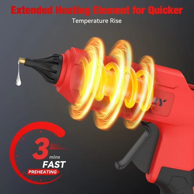 Alt view image 6 of 7 - Cordless Hot Glue Gun for Milwaukee M18 Battery - 100W Hot Glue Gun and 35PCS Glue Sticks Set, Handheld Electric Glue Gun Full Size for Arts Crafts DIY Home Repair School Projects (Tool Only)