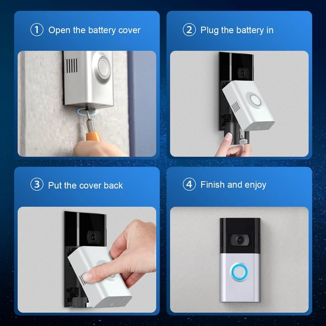 Alt view image 7 of 7 - Replacement Battery and Digital Display Charging Station for Ring Camera