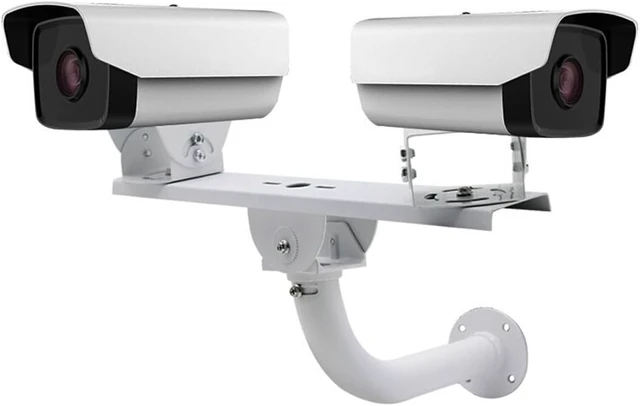 Alt view image 3 of 6 - Security Camera Mount Holder Double Surveillance Camera L Type Metal Steel One to 2 Horizontal Cross Bar Dual Camera Mount Bracket Extension Bar Horizontal Arm L Shape Wall Mounting 2 Base Bracket