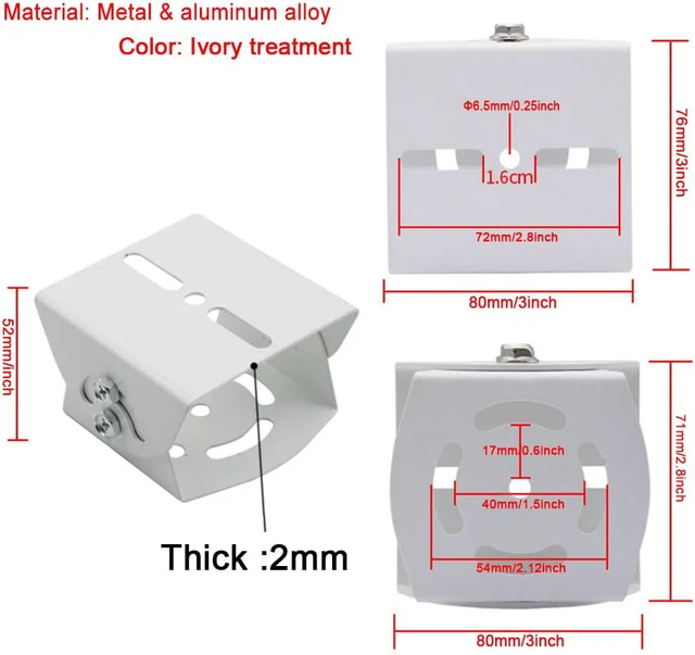 Alt view image 4 of 6 - Security Camera Mount Holder Double Surveillance Camera L Type Metal Steel One to 2 Horizontal Cross Bar Dual Camera Mount Bracket Extension Bar Horizontal Arm L Shape Wall Mounting 2 Base Bracket
