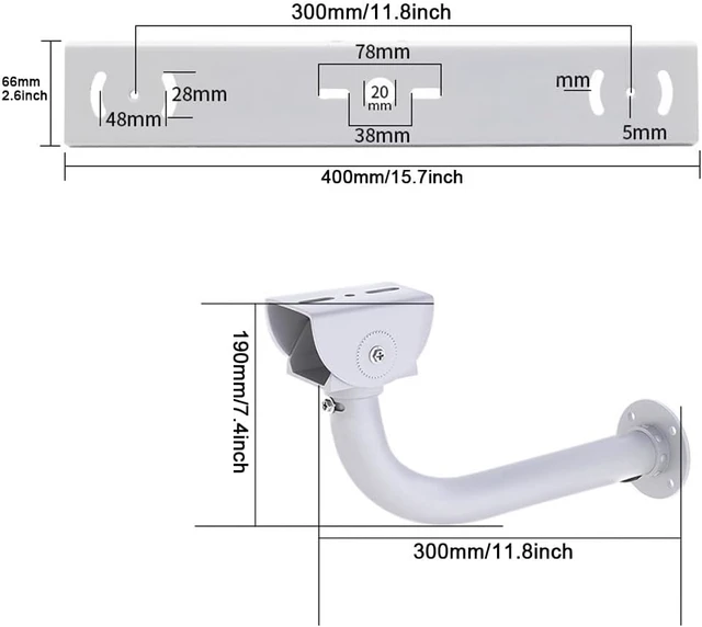 Alt view image 5 of 6 - Security Camera Mount Holder Double Surveillance Camera L Type Metal Steel One to 2 Horizontal Cross Bar Dual Camera Mount Bracket Extension Bar Horizontal Arm L Shape Wall Mounting 2 Base Bracket