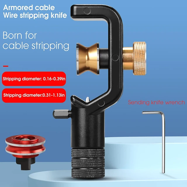 Alt view image 2 of 7 - 4-28.6MM (3/16" to 1 1/8" Diameter) FTTH Armored Fiber Optic Cable Stripper