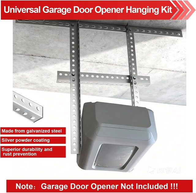 Alt view image 6 of 7 - Universal Garage Door Opener Mounting Brackets, Ceiling Mount, 5-Piece