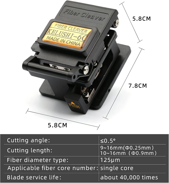 Alt view image 6 of 7 - Fiber Cleaver FTTH Fiber Optic Tools High Precision 6C Cable Cutting Fiber Optic Knife Tools Fiber Cleavers 12 Surface Blade