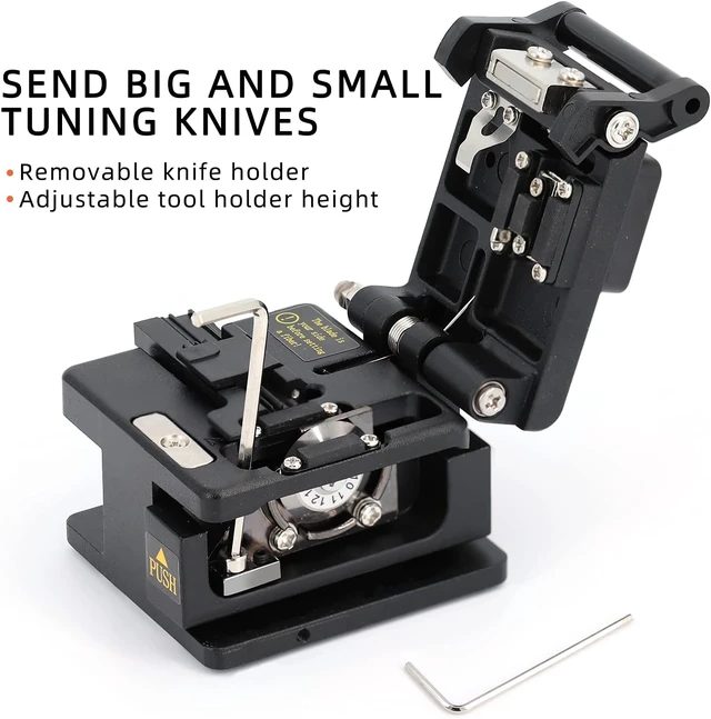 Alt view image 7 of 7 - Fiber Cleaver FTTH Fiber Optic Tools High Precision 6C Cable Cutting Fiber Optic Knife Tools Fiber Cleavers 12 Surface Blade