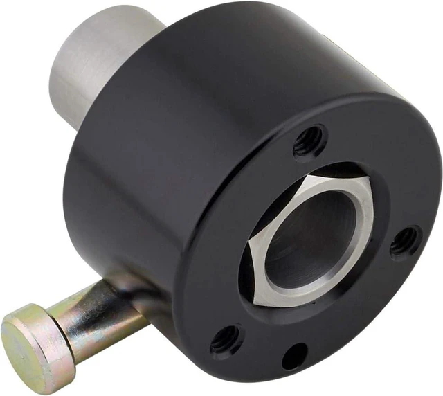 Main image of Hex Steering Wheel Quick-Release Assembly with Push Button, Billet Aluminum Hub and ¾ Weld-On Steel Sleeve, Universal Fit, Anodized Finish, 2.5 Overall Length
