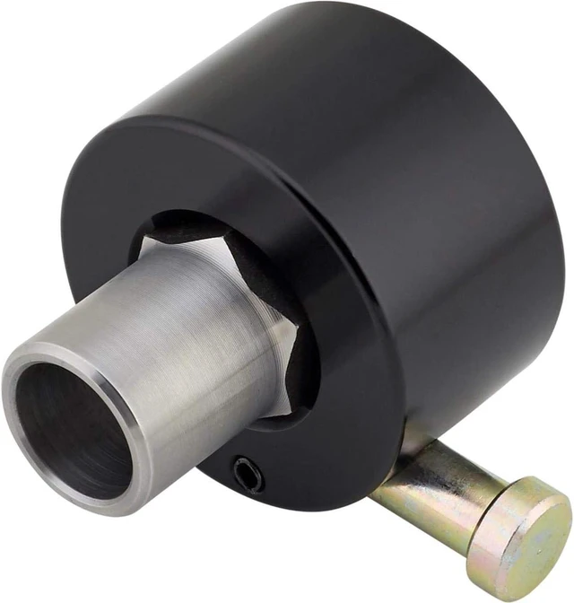 Alt view image 2 of 7 - Hex Steering Wheel Quick-Release Assembly with Push Button, Billet Aluminum Hub and ¾ Weld-On Steel Sleeve, Universal Fit, Anodized Finish, 2.5 Overall Length