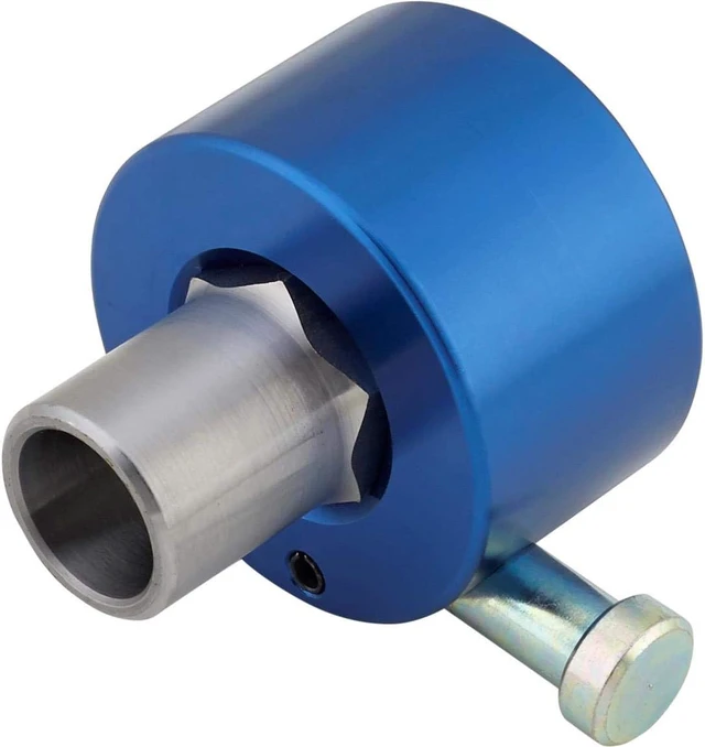 Alt view image 4 of 7 - Hex Steering Wheel Quick-Release Assembly with Push Button, Billet Aluminum Hub and ¾ Weld-On Steel Sleeve, Universal Fit, Anodized Finish, 2.5 Overall Length