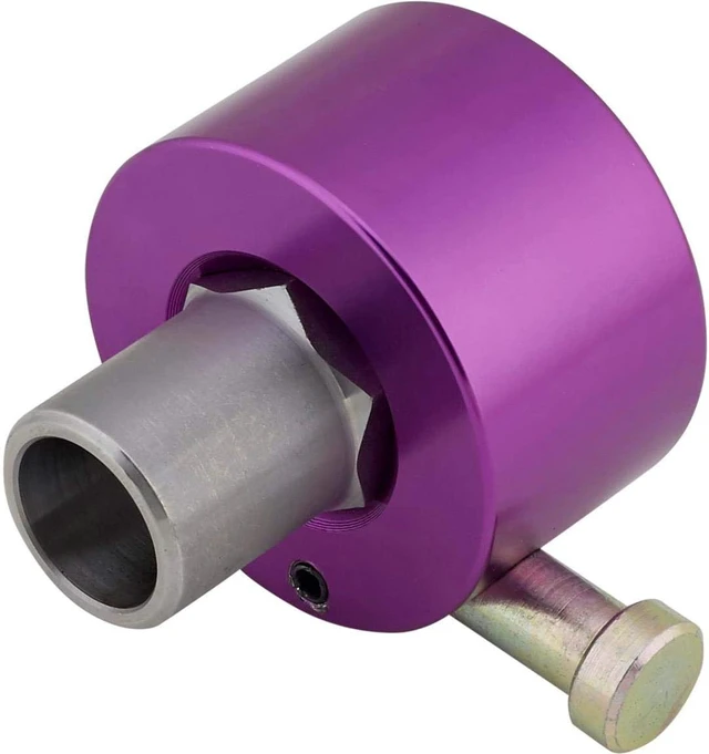 Alt view image 6 of 7 - Hex Steering Wheel Quick-Release Assembly with Push Button, Billet Aluminum Hub and ¾ Weld-On Steel Sleeve, Universal Fit, Anodized Finish, 2.5 Overall Length