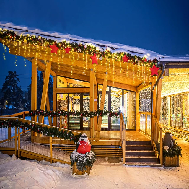 Alt view image 3 of 7 - Christmas Lights Outdoor, 66ft 640 LED Icicle Lights for Outside Warm White