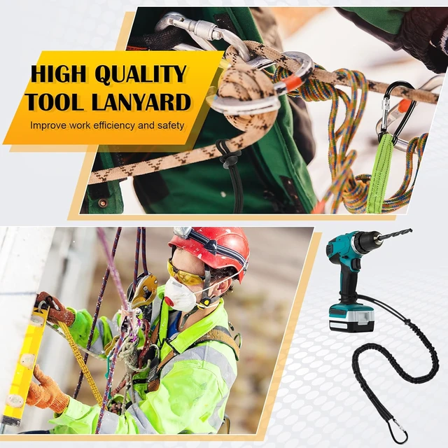 Alt view image 5 of 6 - 12 Pack Tool Lanyard with Single Metal Buckle and Adjustable Loop End, Standard Length, Maximum Weight Limit 8KG/ 17.6lb, with Aluminum Screw Lock, Retractable Shock Cord Stopper (Colorful)