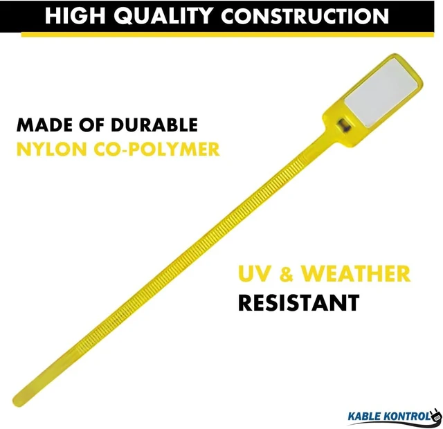 Alt view image 5 of 7 - Write-On Flag Identification Zip Ties 6 Inch 100 Pcs Yellow
