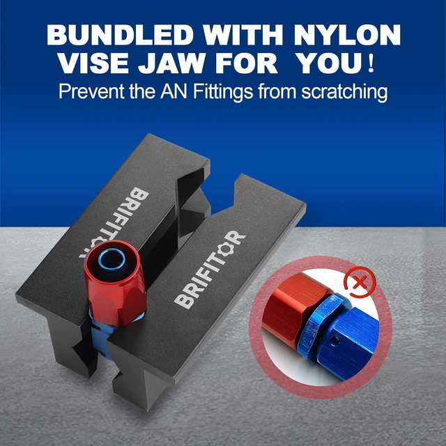 Alt view image 4 of 6 - Aluminum 4" Vise Jaws Pads & Nylon Vise Soft Jaws For Bench Vise, AN Fitting Vice Covers, Non Scratches & Strong Magnetic For DIY Lover and Car Enthusiast, 2 Pairs
