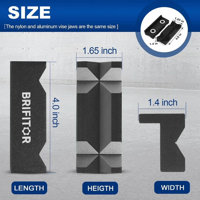 Alt view image 6 of 6 - Aluminum 4" Vise Jaws Pads & Nylon Vise Soft Jaws For Bench Vise, AN Fitting Vice Covers, Non Scratches & Strong Magnetic For DIY Lover and Car Enthusiast, 2 Pairs