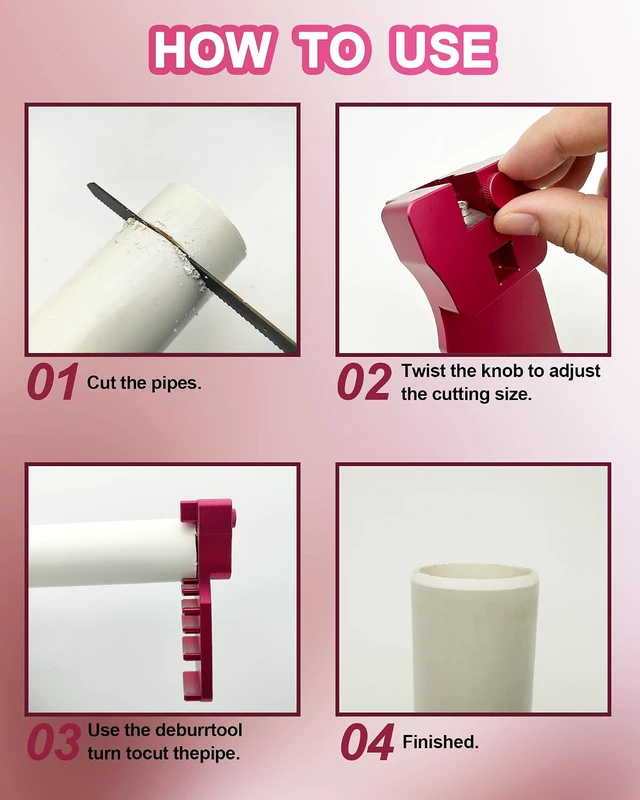 Alt view image 4 of 7 - 9-in-1 PVC Pipe Deburring Tool, Adjustable Chamfers PVC Chamfer Tool