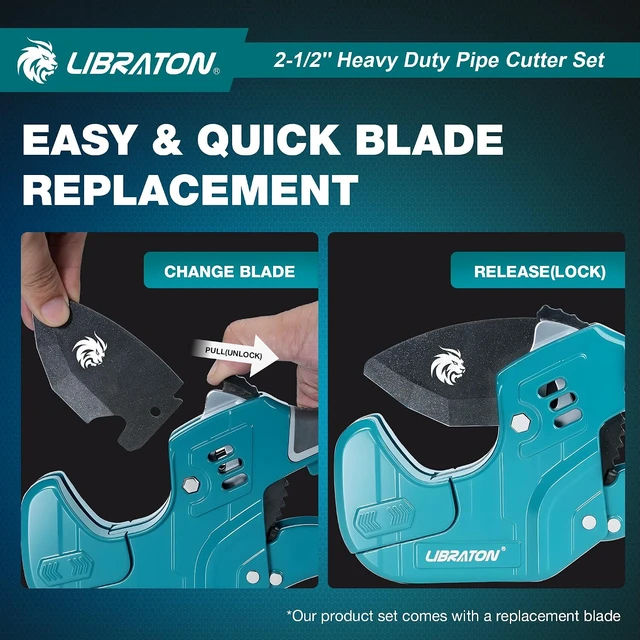 Alt view image 5 of 7 - 2-1/2" Ratchet PVC Pipe Cutter, 2 Adjustable Ranges PVC Cutter