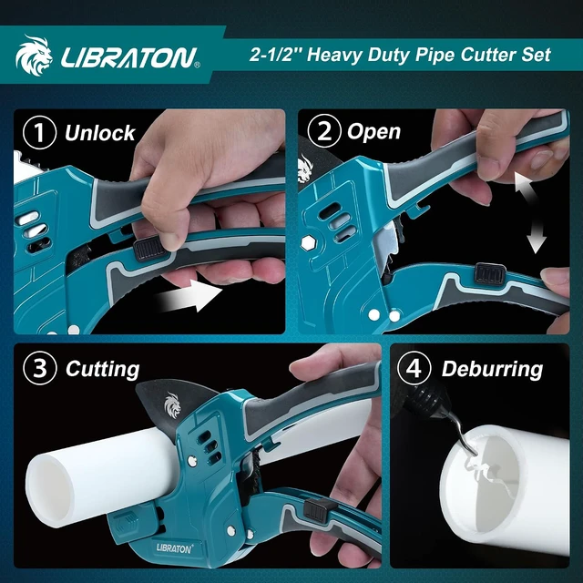 Alt view image 7 of 7 - 2-1/2" Ratchet PVC Pipe Cutter, 2 Adjustable Ranges PVC Cutter