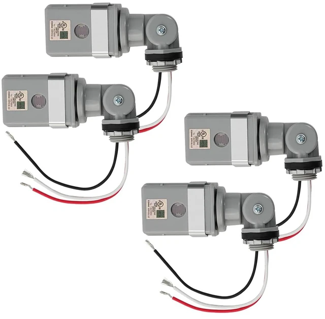 Main image of 4 Pcs Photocell Sensor for Outdoor Lights, 120VAC Dusk to Dawn Photocell Switch, IP54 Waterproof for Yard, Parking Lot, Street