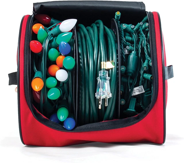 Alt view image 2 of 7 - Wire and Christmas Lighting Storage Bag with 3 Spools