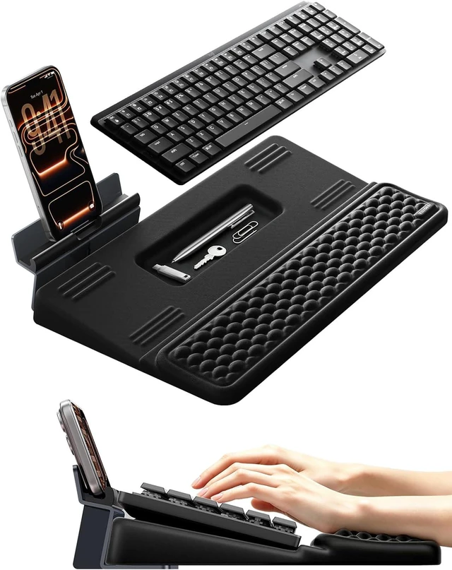 Main image of 4-in-1 Keyboard Wrist Rest, Keyboard Stand Adjustable Phone Holder