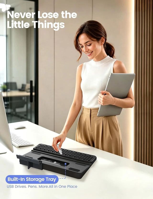 Alt view image 5 of 7 - 4-in-1 Keyboard Wrist Rest, Keyboard Stand Adjustable Phone Holder