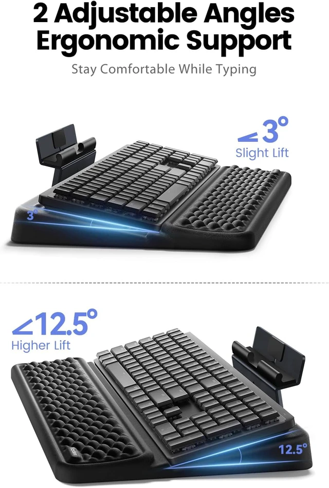 Alt view image 6 of 7 - 4-in-1 Keyboard Wrist Rest, Keyboard Stand Adjustable Phone Holder