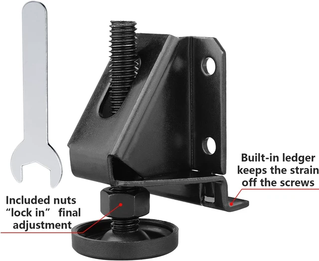 Alt view image 5 of 7 - Heavy Duty Leveling Feet Furniture Levelers Adjustable Table Leg Leveler Workbench Leveling Feet for Furniture,Table, Cabinets, Workbench,Shelving Units and More,8Pack Black