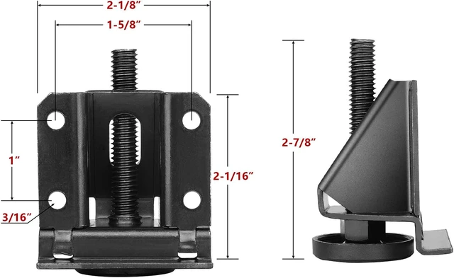 Alt view image 7 of 7 - Heavy Duty Leveling Feet Furniture Levelers Adjustable Table Leg Leveler Workbench Leveling Feet for Furniture,Table, Cabinets, Workbench,Shelving Units and More,8Pack Black
