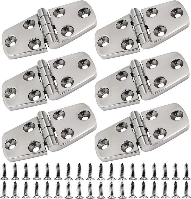 Main image of 316 Stainless Steel Hinges Marine Grade 3" x 1.5" Heavy Duty Boat Hatch Hinge (76 mm X 38 mm) Casting Cabinet Door Hinge with Screws (6 Pack)