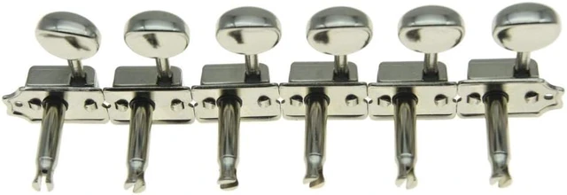 Alt view image 3 of 6 - Deluxe 6 Inline Vintage Guitar Tuners with Split Post Guitar Tuning Keys Peg Machine Heads for Strat/Tele Guitars Nickel