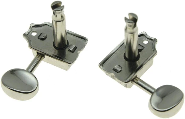 Alt view image 5 of 6 - Deluxe 6 Inline Vintage Guitar Tuners with Split Post Guitar Tuning Keys Peg Machine Heads for Strat/Tele Guitars Nickel