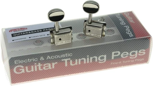 Alt view image 6 of 6 - Deluxe 6 Inline Vintage Guitar Tuners with Split Post Guitar Tuning Keys Peg Machine Heads for Strat/Tele Guitars Nickel