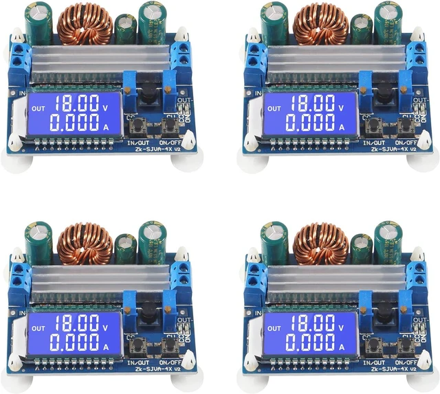 Main image of 4Pcs DC-DC Buck Boost Converter Module 5.5-30V to 0.5-30V 4A 35W Adjustable Step Up Down Voltage Regulator LCD Digital Voltmeter Ammeter Adjustable Boost Drop Display Power Supply Module