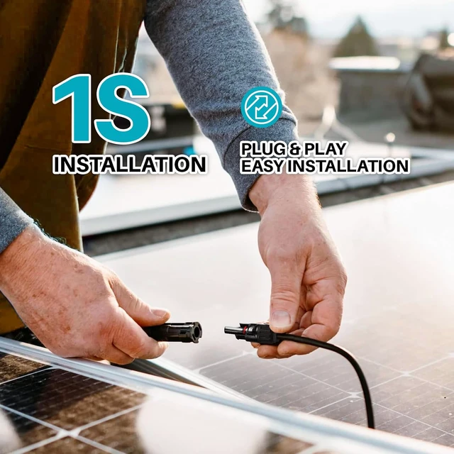 Alt view image 7 of 7 - 2 Pack Solar connectors Tool-Free Solar Cable connectors Solar Connector for 4 Solar Panels Water Proof Solar Panel connectors 2 to 8 Y-Branch Parallel Adapter Solar Cable Extension(2Y8,2PCS)