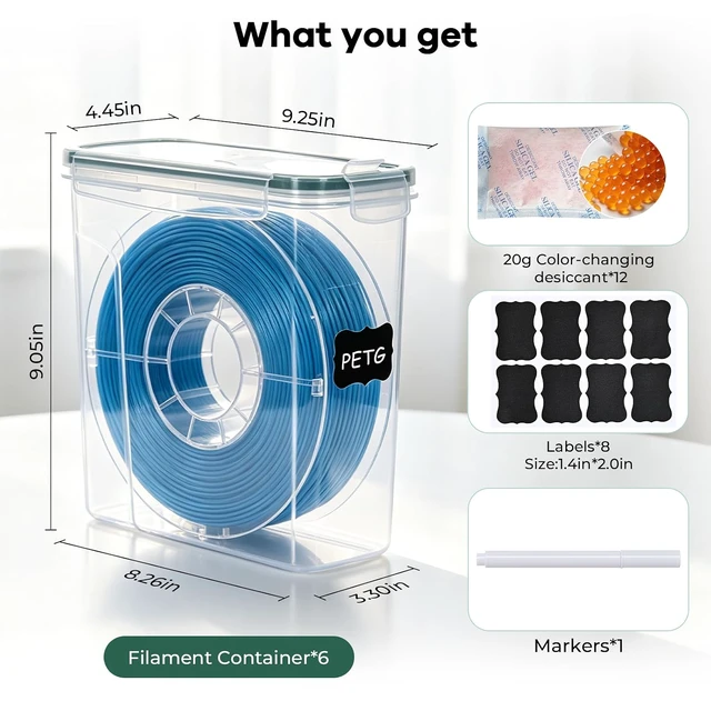 Alt view image 3 of 6 - Filament Storage Box for 1 kg Spools Filament Container, 6 pcs