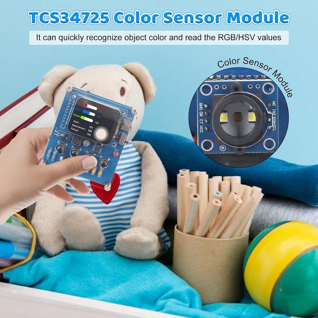 Alt view image 4 of 7 - DIY Color Recognition Soldering Project Kit with TCS34725 Sensor