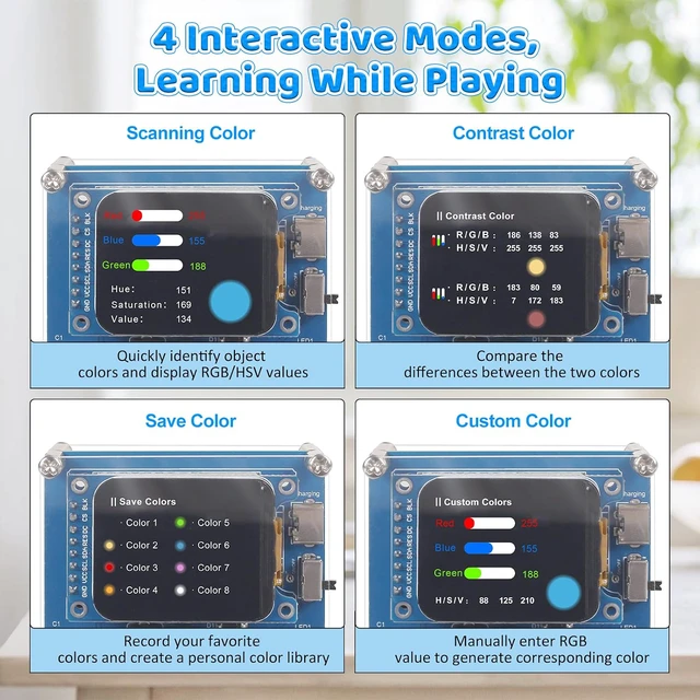 Alt view image 5 of 7 - DIY Color Recognition Soldering Project Kit with TCS34725 Sensor