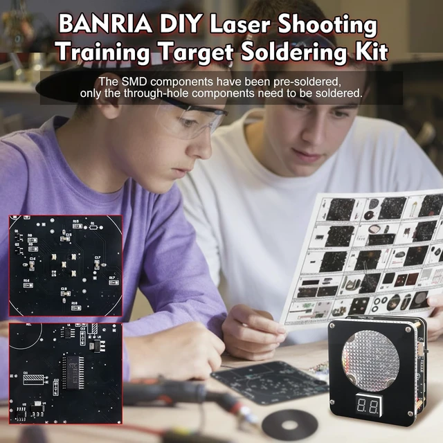 Alt view image 3 of 7 - DIY Laser Target Soldering Practice Kit with Digital Score Counter