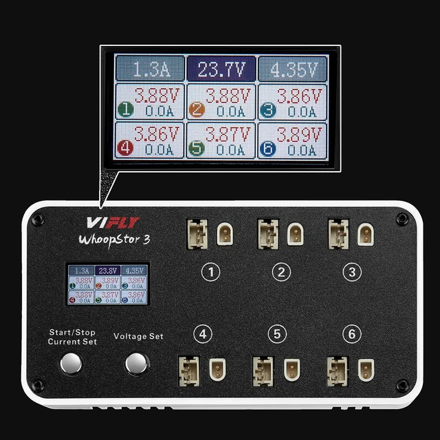 Alt view image 2 of 6 - WhoopStor V3 6-Port 1S LiPo Battery Storage Charger