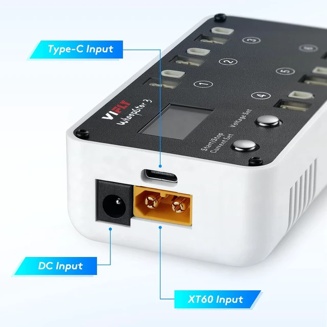 Alt view image 5 of 6 - WhoopStor V3 6-Port 1S LiPo Battery Storage Charger