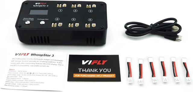 Alt view image 6 of 6 - WhoopStor V3 6-Port 1S LiPo Battery Storage Charger