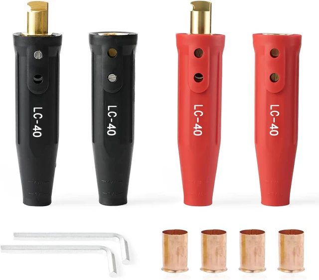 Main image of LC40 Welding Cable Connector Set Black & Red 2-Set