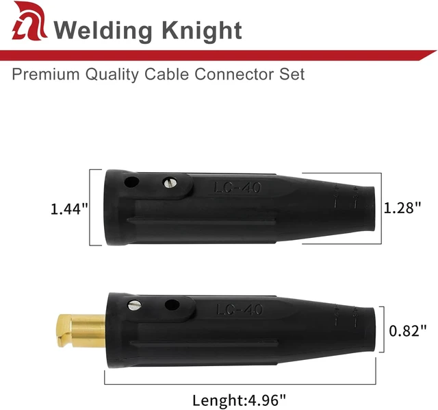 Alt view image 4 of 6 - LC40 Welding Cable Connector Set Black & Red 2-Set