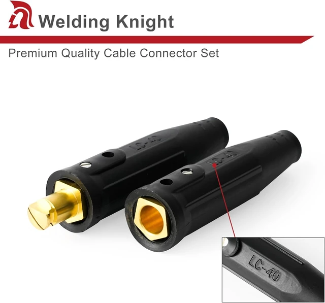Alt view image 5 of 6 - LC40 Welding Cable Connector Set Black & Red 2-Set