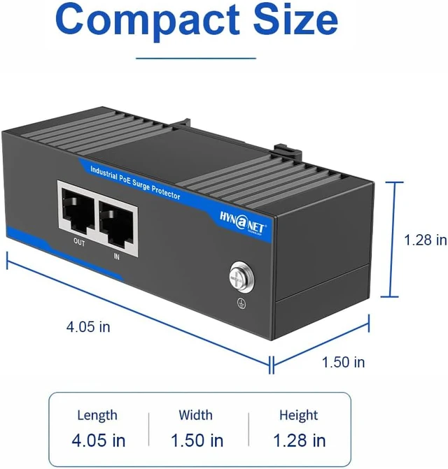 Alt view image 6 of 6 - Gigabit PoE+ Ethernet Surge Protector 10KV Industrial Lightning Suppressor