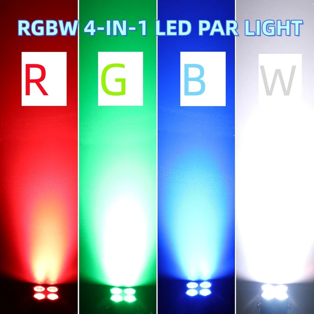 Alt view image 4 of 7 - Stage Par Lights, RGBW 4-in-1 LED Par Light Stage Lights DMX