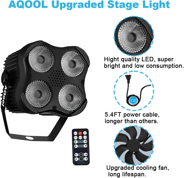 Alt view image 6 of 7 - Stage Par Lights, RGBW 4-in-1 LED Par Light Stage Lights DMX