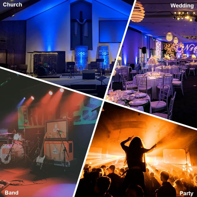 Alt view image 7 of 7 - Stage Par Lights, RGBW 4-in-1 LED Par Light Stage Lights DMX
