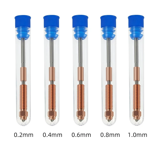 Alt view image 2 of 5 - K1C Nozzle Kit 5PCS 0.2 0.4 0.6 0.8 1.0mm Quick-Swap Tri-Metal Hardened Steel High Temp for K1 Max Ender 3 V3